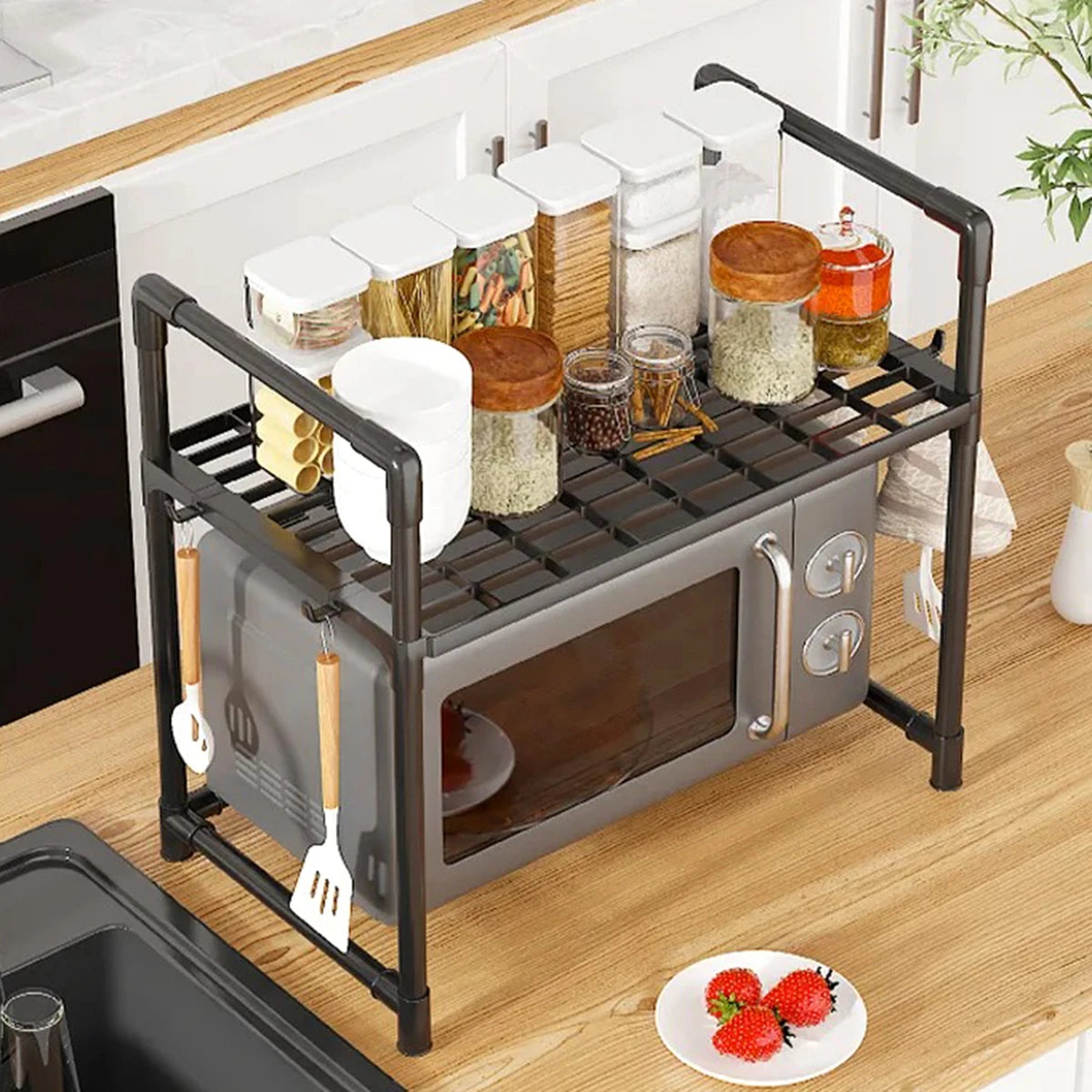 Kitchen Storage Rack Microwave Shelf Condiment Organizer Shelf - Problems Solved