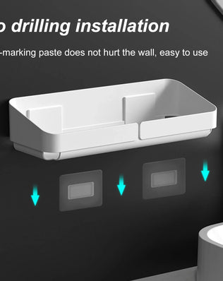 Bathroom  Kitchen Convenience Rack Shelf Makeup Storage Organizer Cosmetics Shampoo Rack Shower Shelf Wall Spice No Drilling - Problems Solved