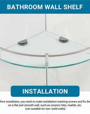 B97A-Bathroom Shelves, Bathroom Glass Corner Shelf Triangle Wall Mounted ,Tempered Glass Shelf For Storing Shower Gel/Soap - Problems Solved