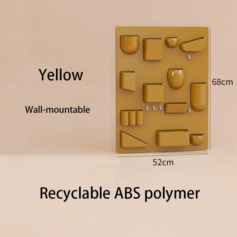Problems Solved wall organizer shelf for offices, kitchens, workshops, bathrooms, and children's rooms, ideal for desktop storage.