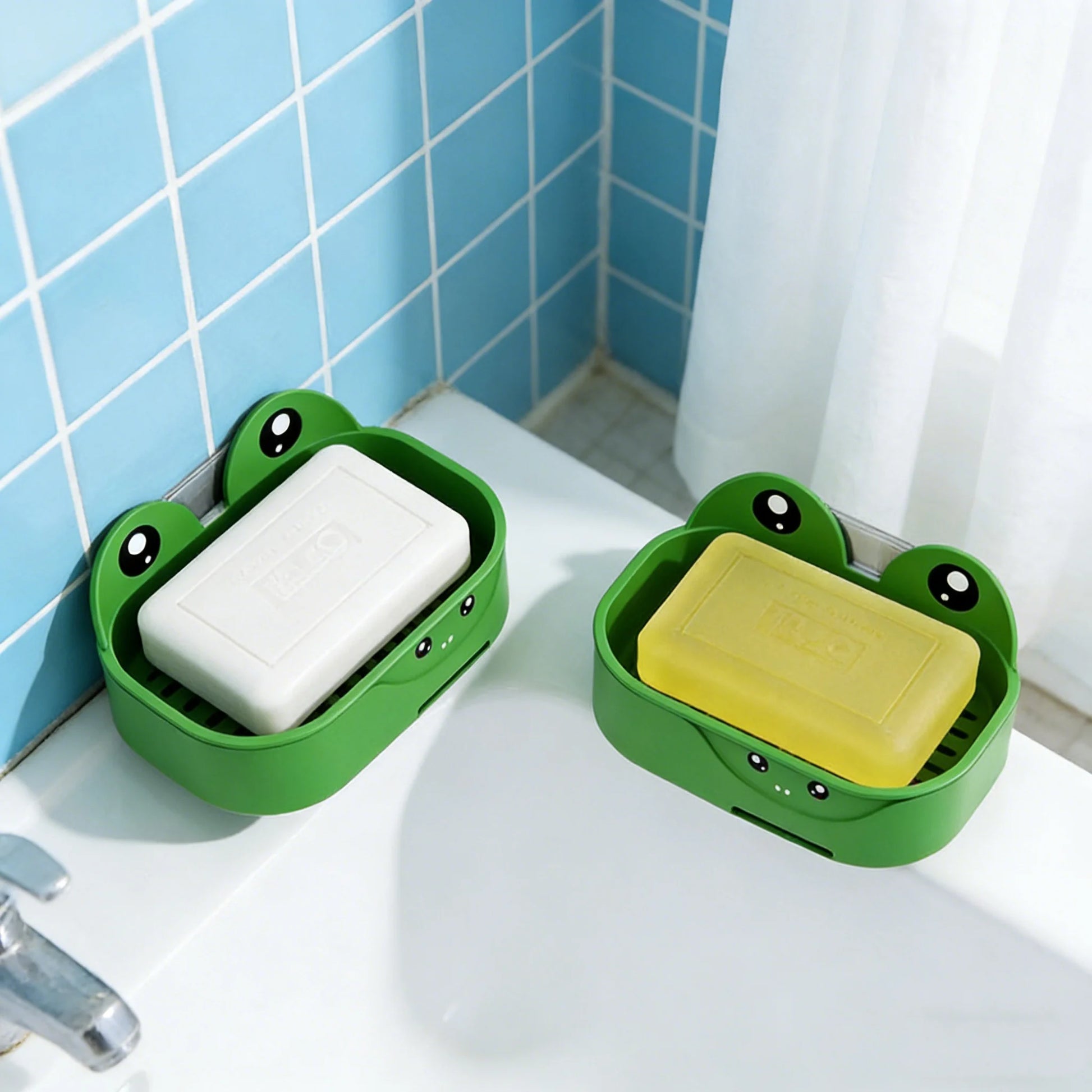 Creative and Adorable Double-Layer Frog-Shaped Bathroom Organizer with Waterproof Drainage - Home, Kids, and Student Essentials - Problems Solved