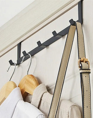 Hooks Over The Door 5 Hooks Home Bathroom Organizer Rack Clothes Coat Hat Towel Hanger Bathroom Kitchen Accessories - Problems Solved