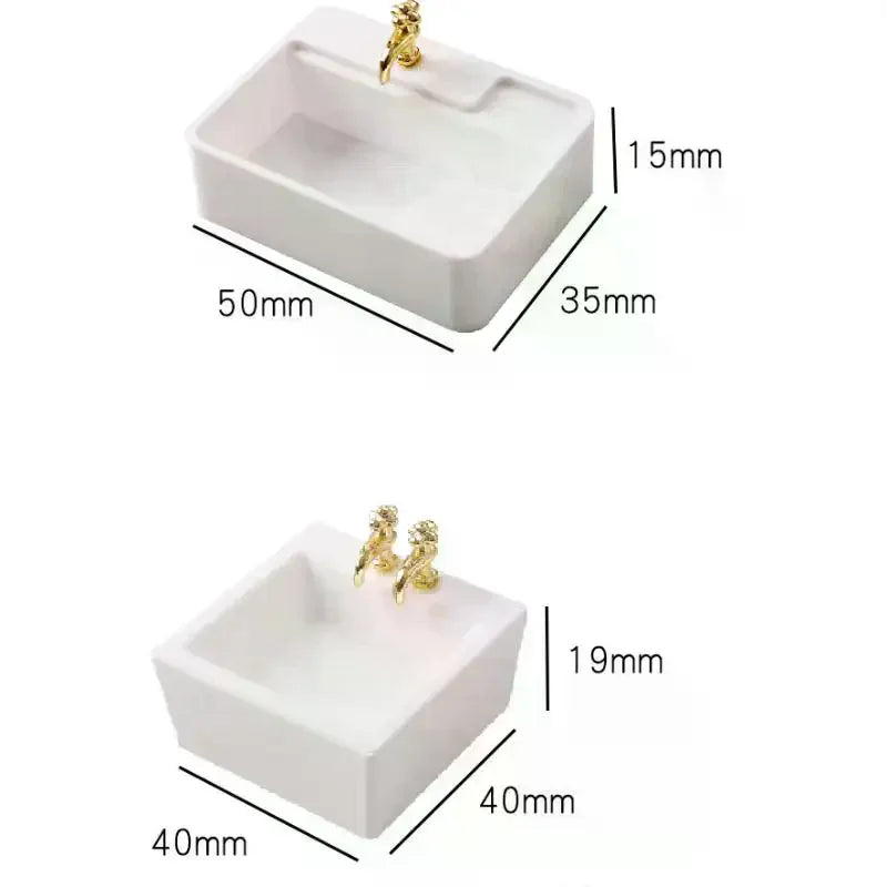 1/12 Dollhouse Bathroom Wash Basins Sinks Model Dollhouse Bathroom Furniture Decoration Dolls House Home Accessories - Problems Solved