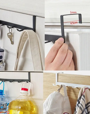 Hooks Over The Door 5 Hooks Home Bathroom Organizer Rack Clothes Coat Hat Towel Hanger Bathroom Kitchen Accessories - Problems Solved