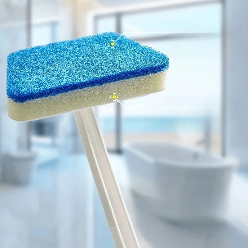Cleaning Brushes  Bathroom Accessories Wall Cleaning Sponge Hanging Long Handle Removable Floor Bathtub Home Household - Problems Solved