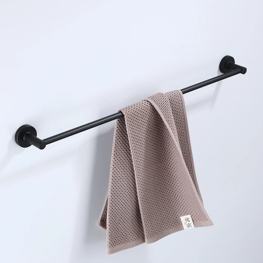 Bathroom Hardware Black Robe Hook Towel Rail Bar Rack Bar Shelf Tissue Paper Holder