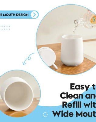 Bathroom Accessory Set - 2-Piece Soap Dispenser and Cup for Bathroom Vanity Decor in Matte Black - Problems Solved