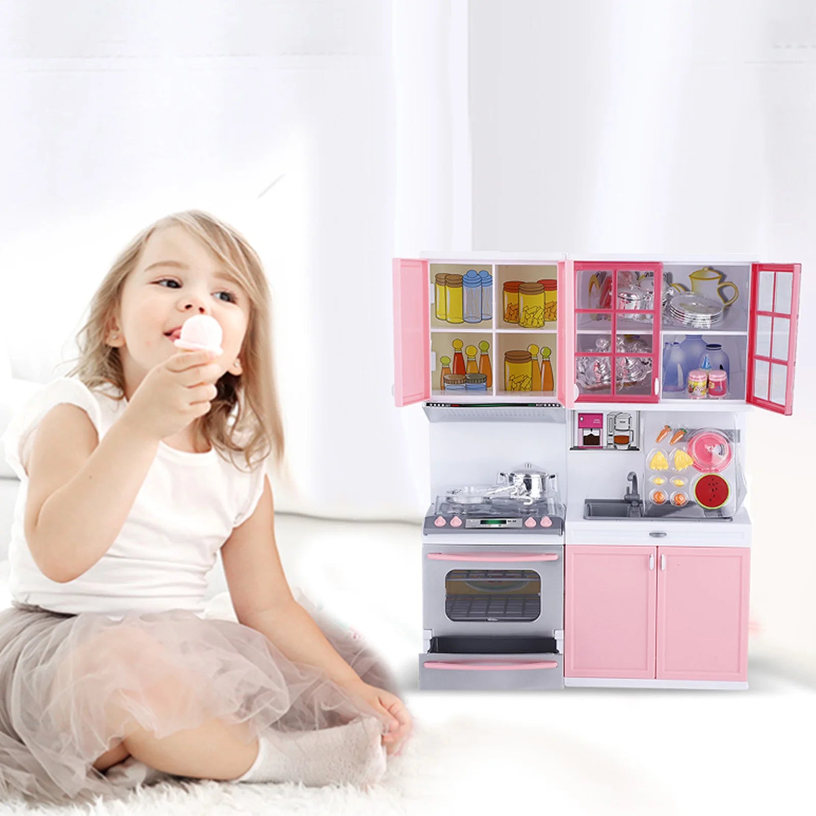 Kitchen Play Toys Children  Mini Kitchen Pretend Role Play  Set Funny Kitchenware Playing House Gifts for children Girls - Problems Solved