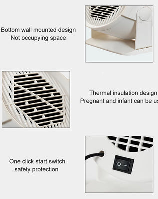 Heating and Cooling Small Heater Home Bedroom Dormitory Office Energy Saving Safety Quiet Rotating Shaking Head Electric Heater - Problems Solved