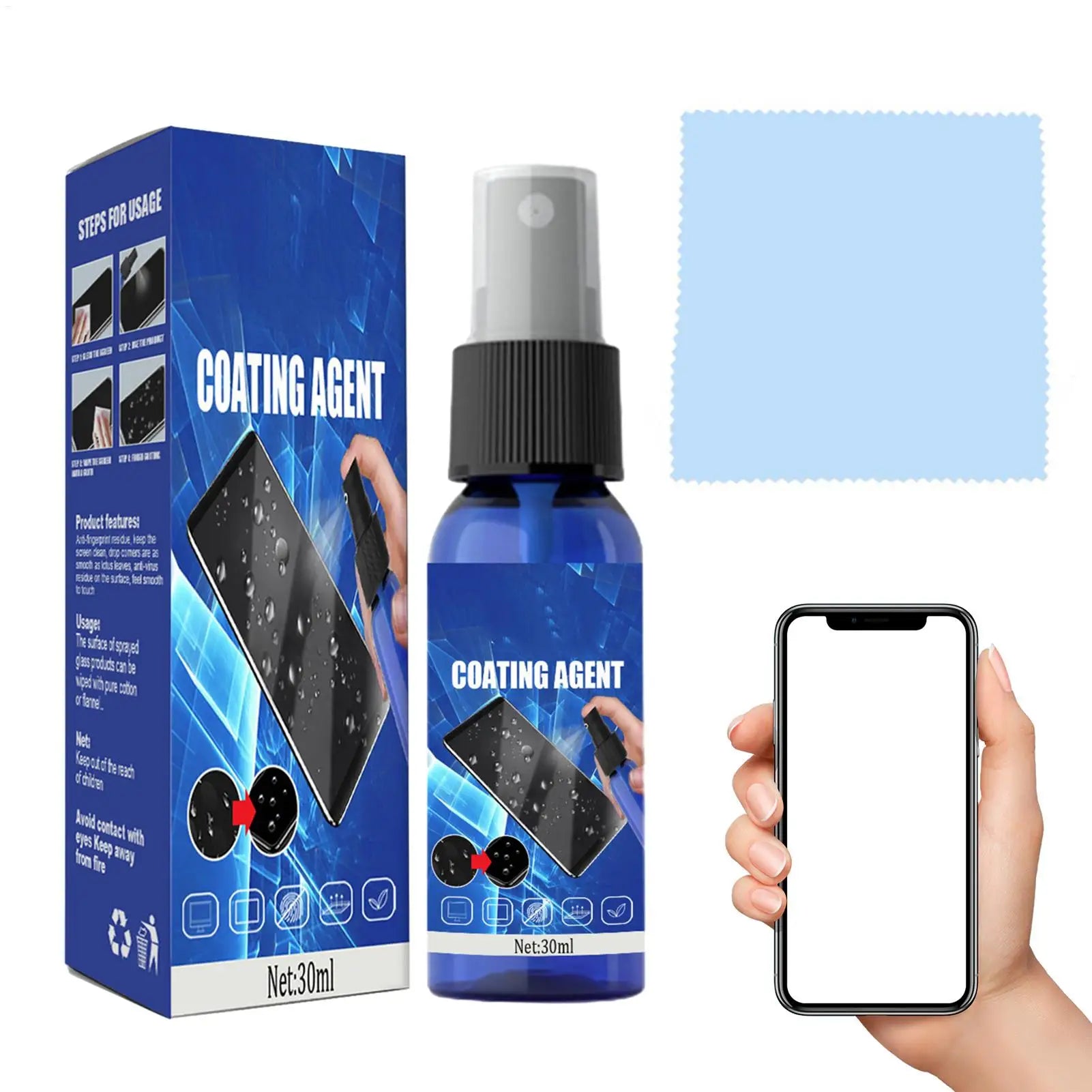 Screen Cleaner Spray Electronic Cleaning Kit Monitor Cleaner For Smart TVs Monitors & Cars Laptop Cleaner 30ml + Cleaning Cloth - Problems Solved