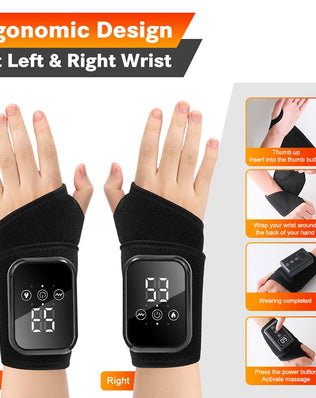 Cordless Wrist Hand Heating Pad Massage For Pain Relief, Rechargeable Heated Wrist Brace For Carpal Tunnel - Problems Solved
