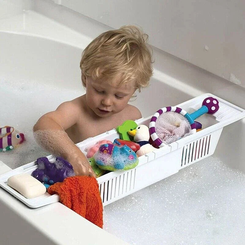 Bathtub Caddy Tray Basket Retractable Multifunction Bathroom Storage Bracket Drain Shelf Rack Bath Toys Organizer For Bathroom - Problems Solved