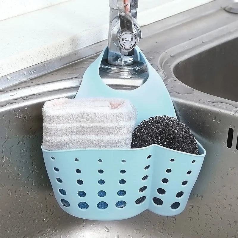 Home Storage Drain Basket Kitchen Sink Holder Adjustable Soap Sponge Shlf Drainer Organizer Gadget Bathroom Accessories - Problems Solved