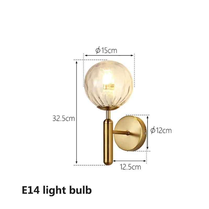 Nordic bathroom mirror front light simple glass wall lamp E14 living room bedroom modern background stair hotel aisle light - Problems Solved