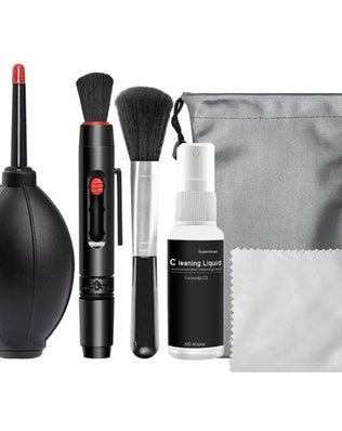 6-in-1 Camera Cleaning Kits Professional Air Blower DSLR Lens Cloth Pen Brush Cleaning Tool for CCD Sensor Lens Keyboards - Problems Solved