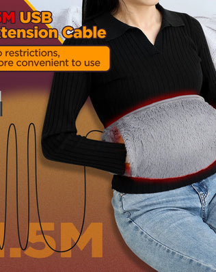 3 Levels Electric Heating Abdomen Belt  Cold-Proof Uterine Belt Hand Waist Warming Pad  Women Menstrual Relief Pain USB Charging - Problems Solved