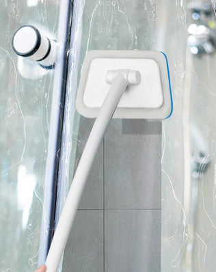 Problems Solved bathroom sponge cleaning brush with long handle, multi-functional tool for easy bathroom surface cleaning.