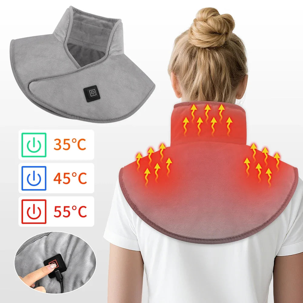 Electric Heating Shoulder Neck Pad USB Heated Back Wrap 3 Heat Level Soft Hot Compress Back Shawl Neck Shoulder Fast Heated Pad - Problems Solved