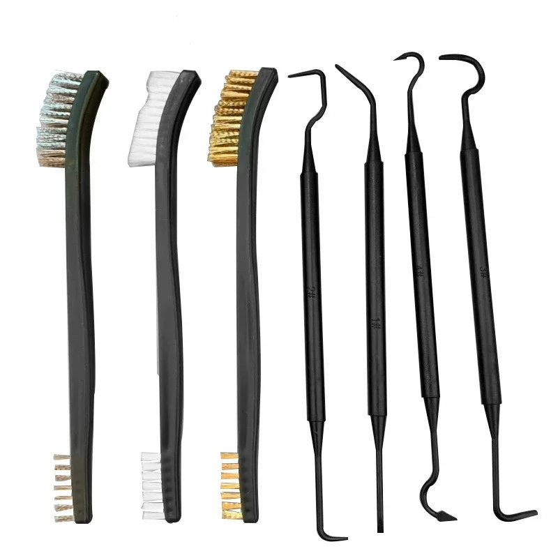 Cleaning Tool Double-end Mini Wire Brush Set Stainless Steel Brass Nylon Cleaning Polishing Detail Metal Rust Brush - Problems Solved
