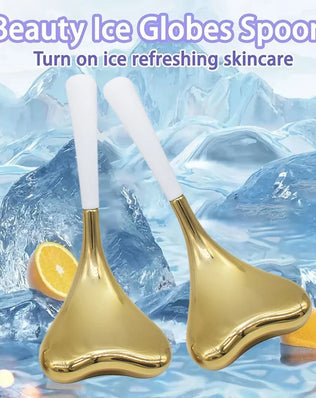 N18R Ice Globes for Face 2PCS Luxury Rose Gold Sticks Face Roller Cold & Heat Relief Beauty Massage Tools - Problems Solved