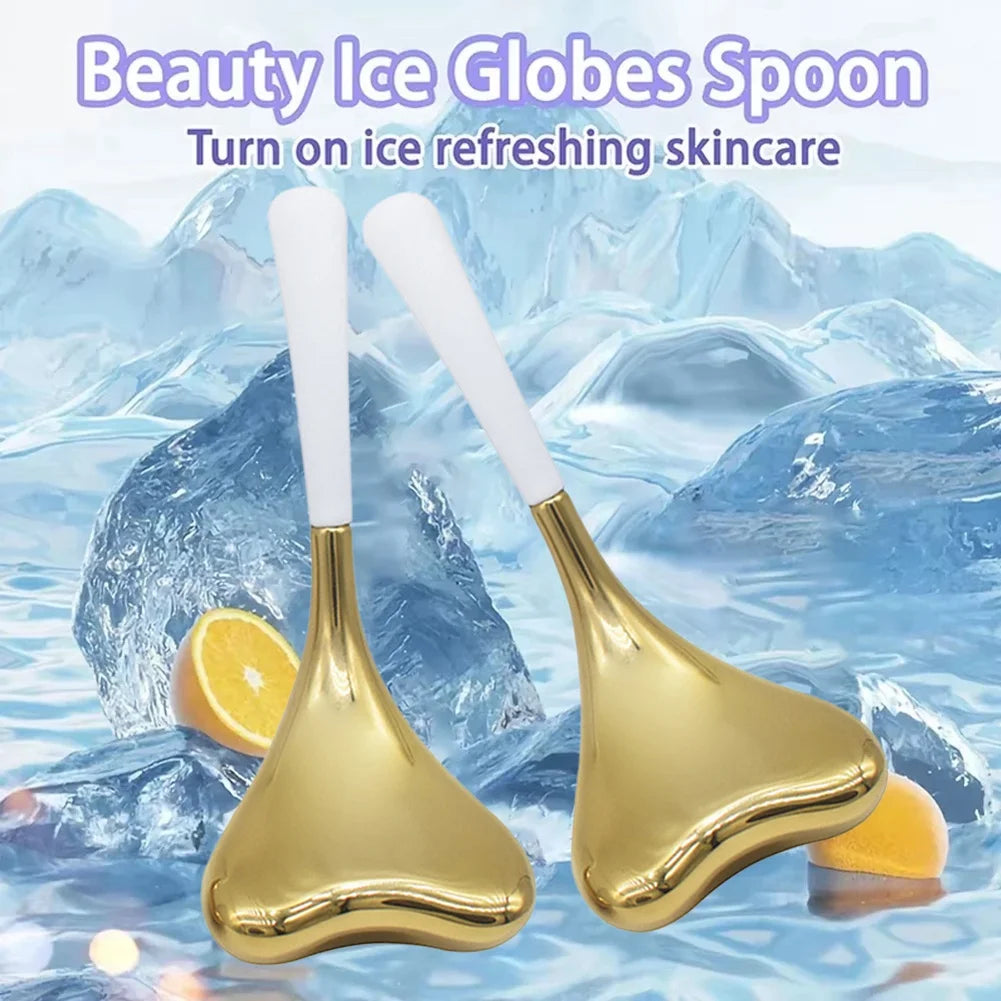 N18R Ice Globes for Face 2PCS Luxury Rose Gold Sticks Face Roller Cold & Heat Relief Beauty Massage Tools - Problems Solved