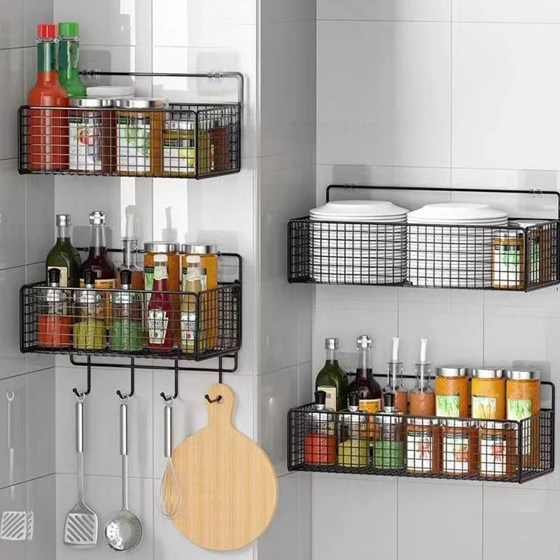 Wall-Mounted Multifunctional Storage Rack Bathroom Organizer No-Punch Toiletries Shelf Space Saving for Kitchens And Bathrooms - Problems Solved
