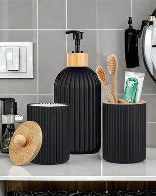 Bathroom Countertop Container Hand Soap Dispenser Cotton Ball Storage Box Toothbrush Holder Home Decoration Organizer - Problems Solved