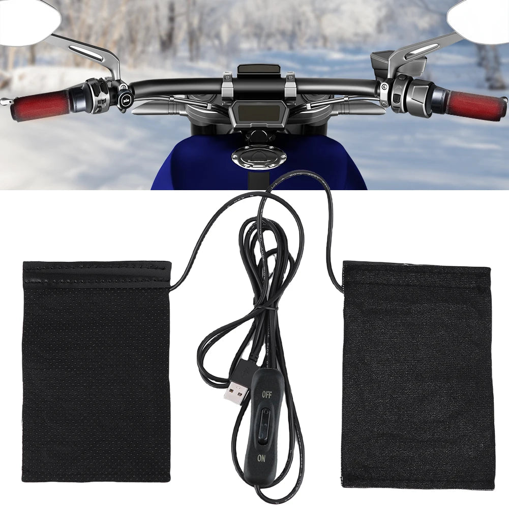 Motorcycle Heated Grips Handlebars Cover 3 Gear Adjustable USB Electric Handlebars Heater Hot Grip Winter Warming Accessories - Problems Solved