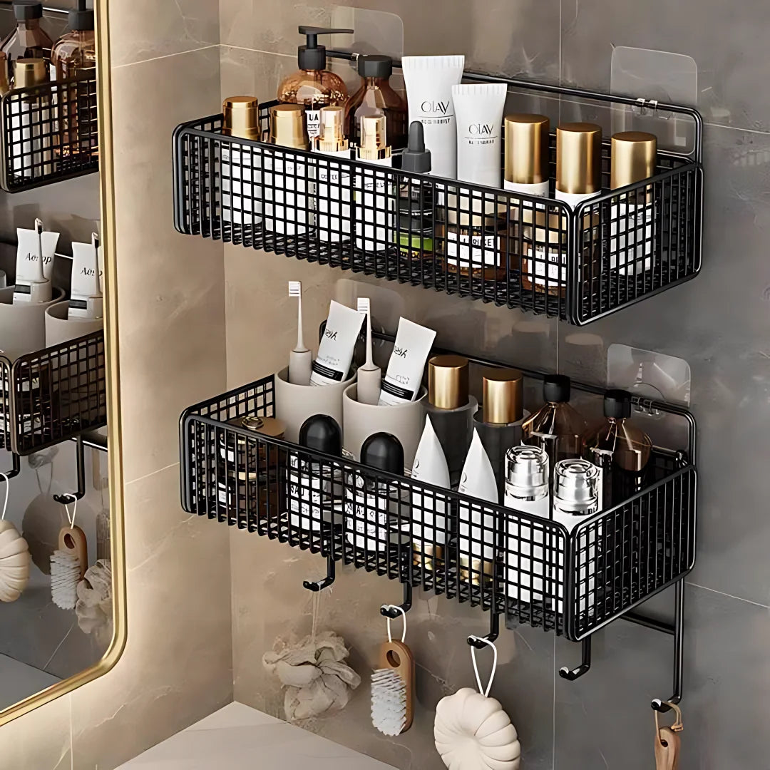 Bathroom Organiser Multifunctional Toiletries Organiser No-Punch - Problems Solved