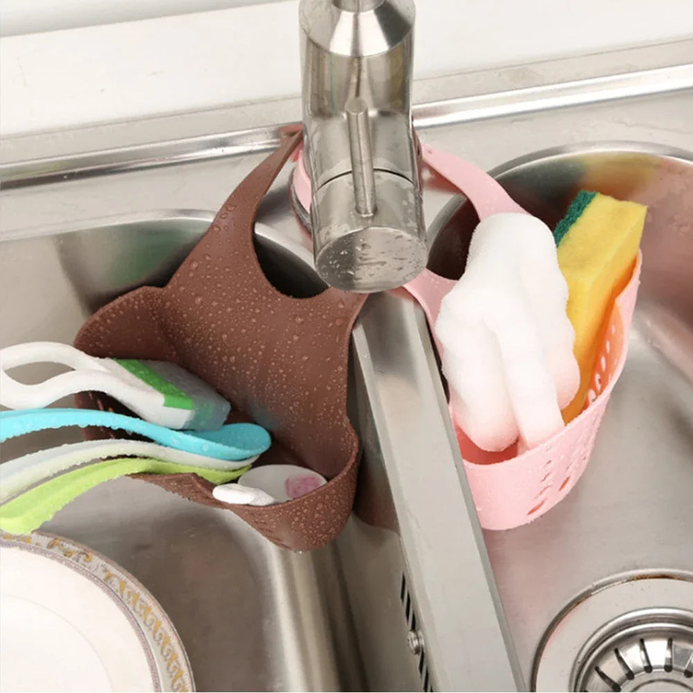 Home Storage Drain Basket Kitchen Sink Holder Adjustable Soap Sponge Shlf Drainer Organizer Gadget Bathroom Accessories - Problems Solved