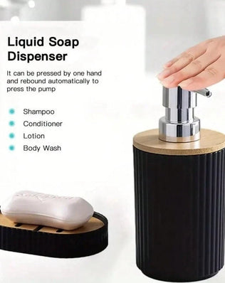 Modern Bathroom Essentials Set/Includes Toothbrush Holder, Waste Bin, Toilet Brush, Cup, Soap Dish and Soap Dispenser - Problems Solved