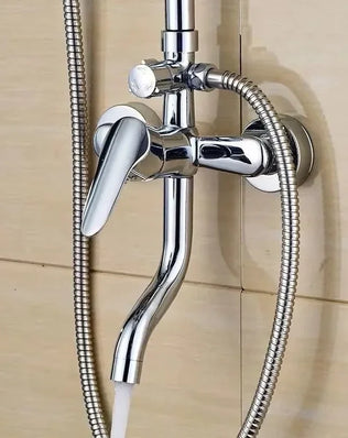 Problems Solved wall-mounted bathtub faucet with hot and cold mixing, adjustable 3-mode shower accessory for bathrooms.