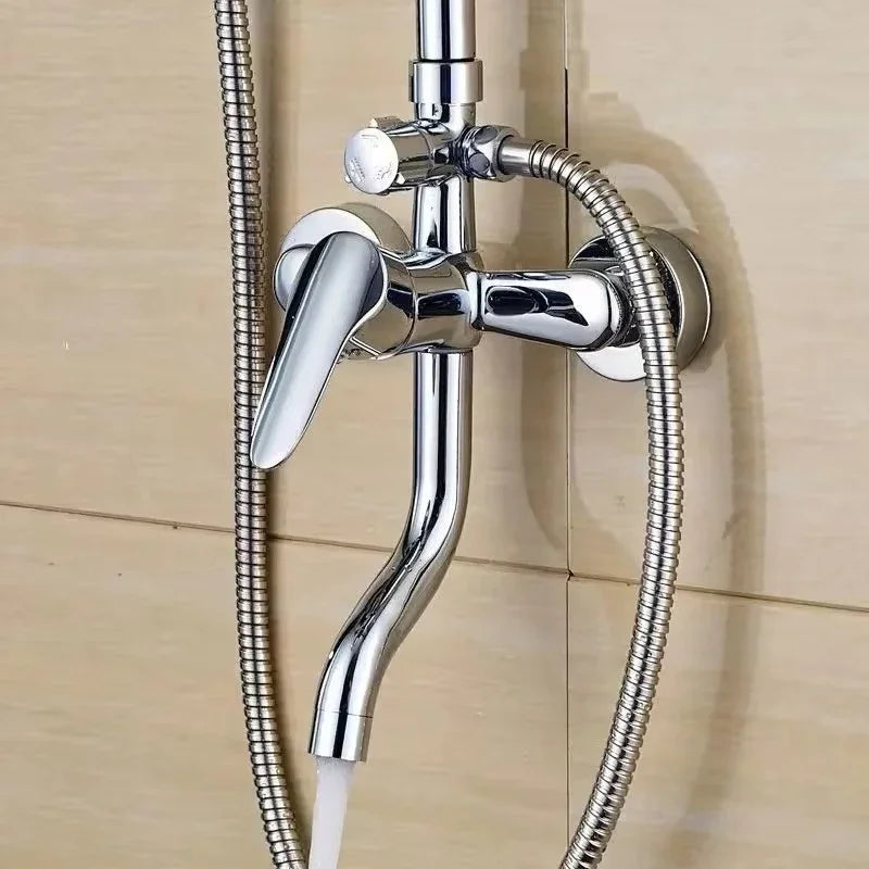 Problems Solved wall-mounted bathtub faucet with hot and cold mixing, adjustable 3-mode shower accessory for bathrooms.