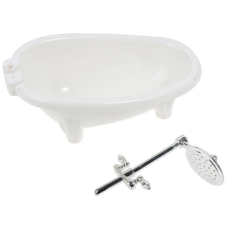 1/6 Dollhouse Miniatures Bathtub Furniture Bathroom Accessories For Doll House Decor Kids Pretend Toys Gift - Problems Solved