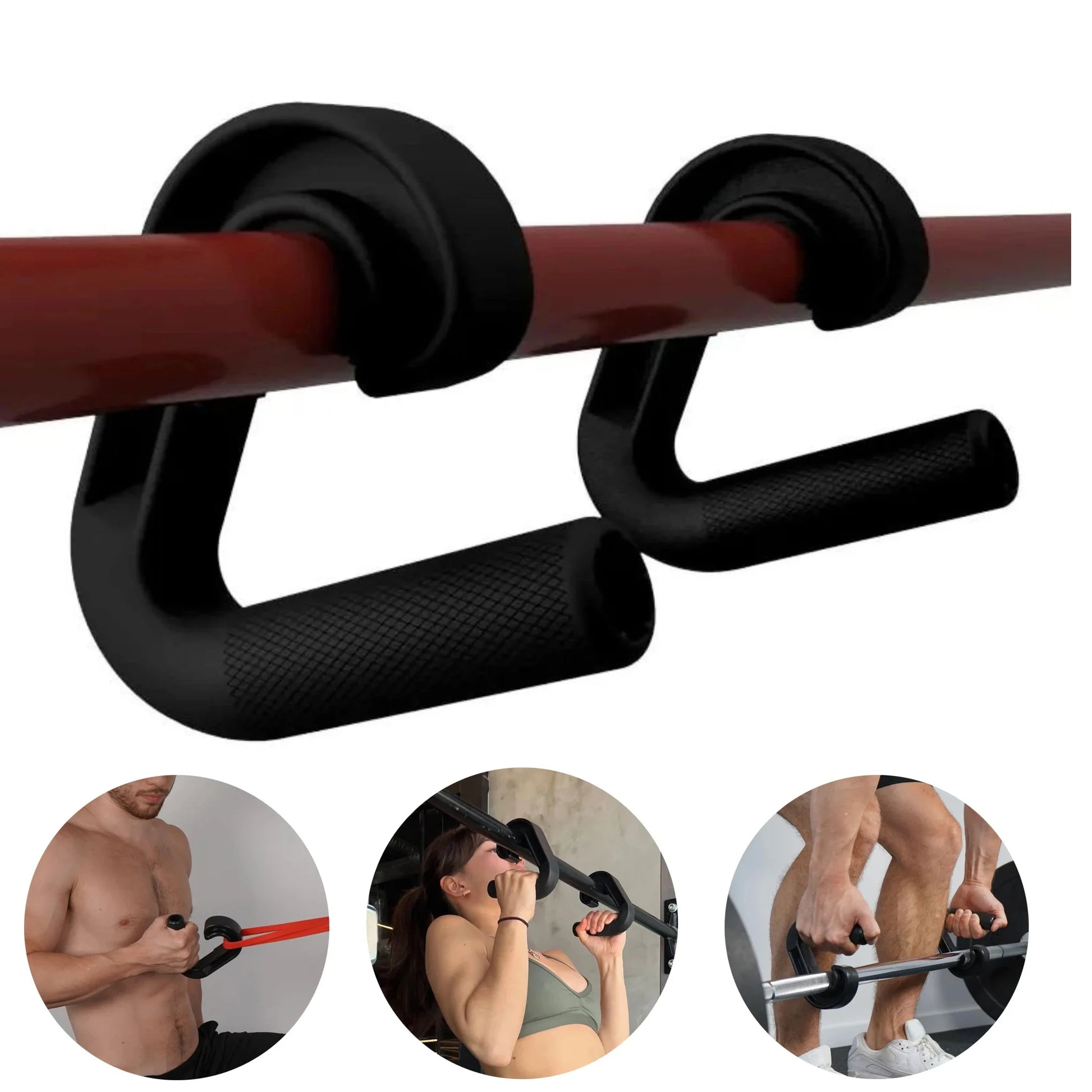 Pull Up Hand Grip Ergonomic Hook Type Fitness Handle Gym Deadlift Pull Down Grips Versatile Weights Roating Exercise Equipment - Problems Solved