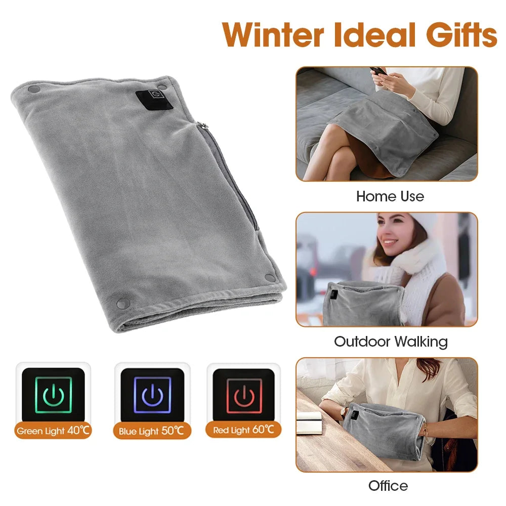 USB Charging Electric Heater Soft Crystal Hand Warmer Hot Water Bottle Heater Bag Hand Muffs for Women Men, Relief Winter Cold - Problems Solved