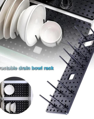 Kitchen Organizer Dish Drying Rack Telescopic Plate Bowl Stand - Problems Solved