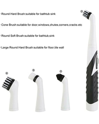 Bathroom Electric Brush Shoe Brush Cleaning Tool Gaps Corner Cleaning Wireless Cleaning Brush with 4Pcs Brush Heads - Problems Solved
