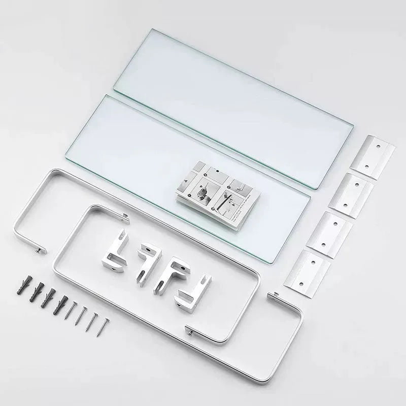 Glass Shelf Bathroom Items Bore Storage Shower Organiser Accessories Organizers Wall Shelves Hardware Fixture Home Improvement - Problems Solved