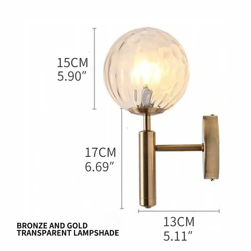 Nordic bathroom mirror front light simple glass wall lamp E14 living room bedroom modern background stair hotel aisle light - Problems Solved