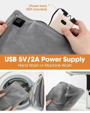 USB Charging Electric Heater Soft Crystal Hand Warmer Hot Water Bottle Heater Bag Hand Muffs for Women Men, Relief Winter Cold - Problems Solved