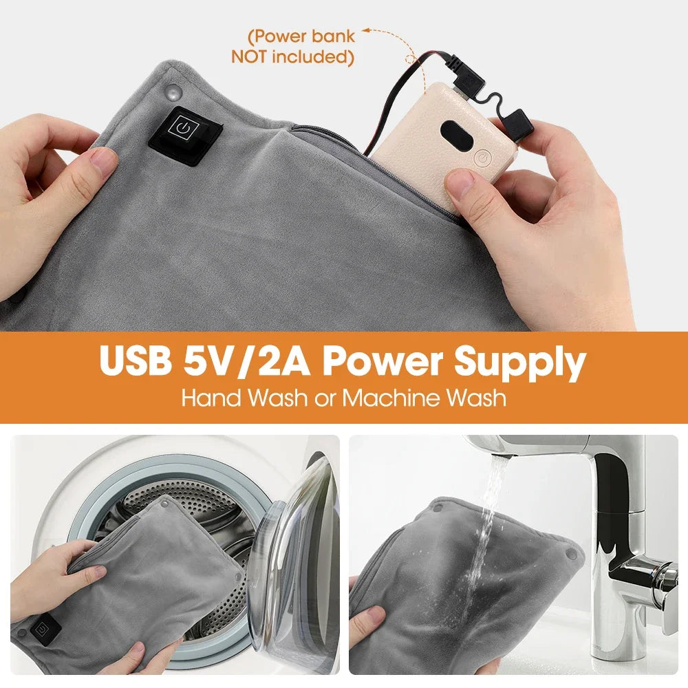 USB Charging Electric Heater Soft Crystal Hand Warmer Hot Water Bottle Heater Bag Hand Muffs for Women Men, Relief Winter Cold - Problems Solved