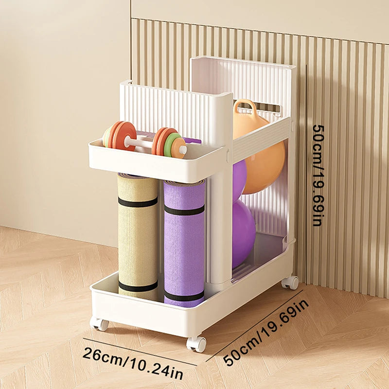 Gym Equipment Holder With Wheels Sports Equipment Storage Rack Yoga Mat Storage Basket Fitness Equipment Sports Tools Organizer - Problems Solved