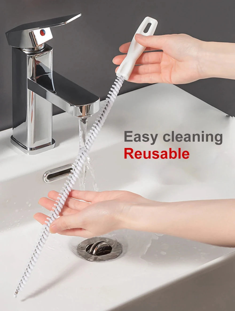 2PCS Pipe Dredging Brush Bathroom Hair Sewer Sink - Problems Solved