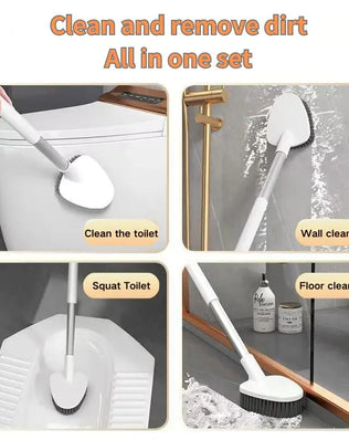 Bathroom Cleaning Made Easy with 4-In-1 Multifunctional Toilet Brush, Full 360° No Dead Corner Cleaning Set. - Problems Solved