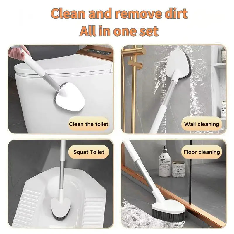 Bathroom Cleaning Made Easy with 4-In-1 Multifunctional Toilet Brush, Full 360° No Dead Corner Cleaning Set. - Problems Solved