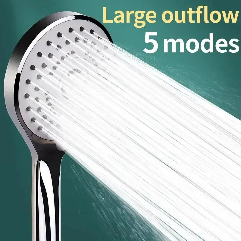 Bathroom Pressurized Hand Shower Package Accessories Shower Nozzle Large Water Output 5 Models Universal Adaptation Save Water - Problems Solved
