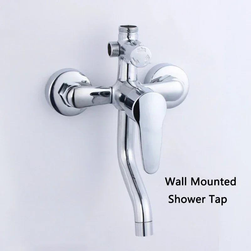 Wall-mounted bathtub faucet with shower accessories, hot and cold mixer tap, three modes, adjustable from Problems Solved.