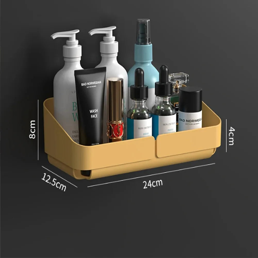 Bathroom  Kitchen Convenience Rack Shelf Makeup Storage Organizer Cosmetics Shampoo Rack Shower Shelf Wall Spice No Drilling - Problems Solved