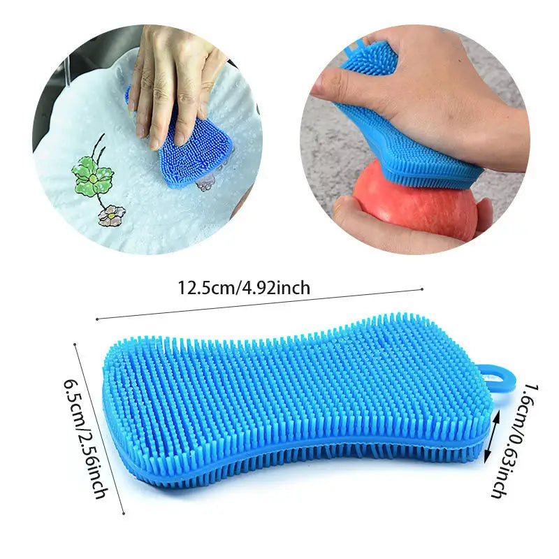 4PCS Kitchen Silicone Sponge Dish Washing Scrubber - Problems Solved